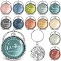 Equsion 36 Pcs Christian Keychain Bulk Mini Bible Keychains, Morandi