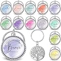 Equsion 36 Pcs Christian Keychain Bulk Mini Bible Keychains, Watercolor