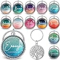 Equsion 36 Pcs Christian Keychain Bulk Mini Bible Keychains, Gradient