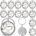 Equsion 36 Pcs Christian Keychain Bulk Mini Bible Keychains, Wildflower