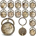 Equsion 36 Pcs Christian Keychain Bulk Mini Bible Keychains, Bronze