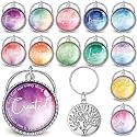 Equsion 36 Pcs Christian Keychain Bulk Mini Bible Keychains, Bright Color