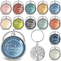 Equsion 60 Pcs Christian Keychain Bulk Mini Bible Keychains, Morandi