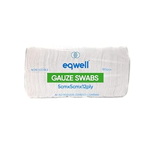 gauze swab 5cmx5cmx12ply - 100pcspack - non sterile - pack of 1