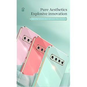 for samsung galaxy s10 plus luxury 6d plating soft casing silicone square frame gold phone case for samsung galaxy s10 plus pink