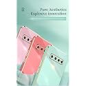 for Samsung Galaxy S10 Plus Luxury 6D Plating Soft Casing Silicone Square Frame Gold Phone Case for Samsung Galaxy S10 Plus (Pink)