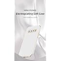 for Samsung Galaxy S10 Plus Luxury 6D Plating Soft Casing Silicone Square Frame Gold Phone Case for Samsung Galaxy S10 Plus (White)