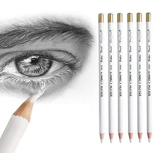 leuapl 6pcs artist eraser pencils wooden sketch highlight painting erasing pen student limner