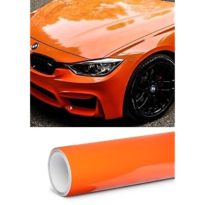 erato self adhesive vinyl wrap sheet film car sticker waterproof car styling wrapair release bubble free film 1 ft x 48 in orange gloss wrap