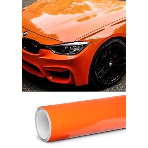 erato self adhesive vinyl wrap sheet film car sticker waterproof car styling wrapair release bubble free film 2 ft x 24 in orange gloss wrap