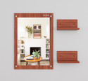 ERAWUD Wood Wall Mount Dressing Table Mirror