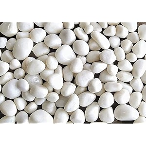 ercole decorative large size polished marble stone pebbles for plant pots vase fillers aquarium home decor garden decoration snow white dia 25-35mm 2 kg