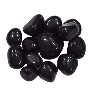ercole decorative medium size polished marble stone pebbles for plant pots vase fillers aquarium home decor garden decoration black dia 15-25mm 500 grams