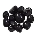 Ercole® Decorative Medium Size Polished Marble Stone Pebbles for Plant Pots Vase Fillers Aquarium Home Decor Garden Decoration (Black, Dia: 15-25mm, 500 Grams)