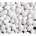 Ercole® Decorative Medium Size Polished Marble Stone Pebbles for Plant Pots Vase Fillers Aquarium Home Decor Garden Decoration (Snow White, Dia: 15-25mm, 4 Kg)