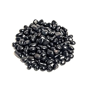 ercole decorative small size polished marble stone pebbles for plant pots vase fillers aquarium home decor garden decoration black dia 07-15mm 500gm