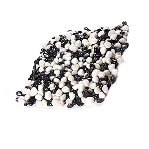 ercole decorative small size polished marble stone pebbles for plant pots vase fillers aquarium home decor garden decoration black amp white dia 07-15mm 10kg