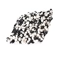 Ercole® Decorative Small Size Polished Marble Stone Pebbles for Plant Pots Vase Fillers Aquarium Home Decor Garden Decoration (Black &amp; White, Dia: 07-15mm, 1Kg)