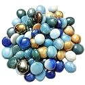 Ercole® Decorative Super Glossy &amp; Shiny Round Glass Stone Pebbles Kancha Gravels Stone for Aquarium Table Vase Pant Pots Fountain &amp; Home Decor (3 Kg, Multicolor)