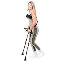 Ergobaum Dual Underarm Crutches for Adults (1 Pair-2 Units) NSN Military Certified, Triple Shock Absorption, Foldable, Adjustable 5'–6'6", Supports Up To 380 lbs | Ergonomic Padded Arm Support (Black)