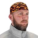 Ergodyne - 12514 Chill Its 6630 Skull Cap, Lined with Terry Cloth Sweatband, Sweat Wicking, Flames