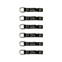 Ergodyne Squids 3700 Web Tool Tail Attachments, 6-Pack, 2 Pounds, Short Length|2.5,Black