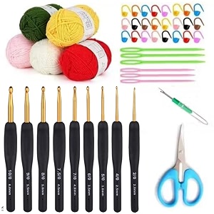 Ergonomic Crochet Hook Set with Soft Grip