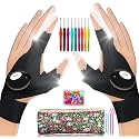 Ergonomic Crochet Hooks Set with Light Up Gloves,Precision Lighting,9 Sizes Crochet Hooks with Case 2.0mm~6.0mm,Cool Christmas Unique Gifts for Crochet Lover