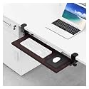 Ergonomic Keyboard Tray, Adjustable Pull-Out Keyboard Drawer with C-Clamp, Maple Finish, 55X24Cm for Home Office, Space-Saving Design, Improve Comfortcm(Walnut-55X24Cm(22X9In))