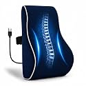 Ergonomic Lumbar Support Pillow with Massager by ValorX USA for Office Chair, Car Seat & Gaming Chair | Memory Foam Back Cushion with USB Massager Adjustable Waist Support Pillow with Washable Cover