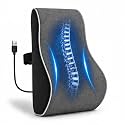 Ergonomic Lumbar Support Pillow with Massager by ValorX USA for Office Chair, Car Seat & Gaming Chair | Memory Foam Back Cushion with USB Massager Adjustable Waist Support Pillow with Washable Cover