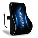 Ergonomic Lumbar Support Pillow with Massager by ValorX USA for Office Chair, Car Seat & Gaming Chair | Memory Foam Back Cushion with USB Massager Adjustable Waist Support Pillow with Washable Cover