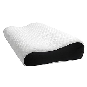 ergonomic memory foam pillow with cooling gel  orthopedic neck amp back support pillow for all sleepers black