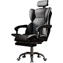 Ergonomic Office Chair Adjustable headrest Home Comfort Gaming Armchair Telescopic Foot high Back boss Chair, Load-Bearing 100kg(Black)