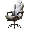 Ergonomic Office Chair Adjustable headrest Home Comfort Gaming Armchair Telescopic Foot high Back boss Chair, Load-Bearing 100kg(Grey)