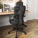 Ergonomic Office Chair with Adjustable Lumbar Support, 3D Arms and Headrest, High Back Wide Desk Computer Chair with Wheels, for Home &amp; Office, Black