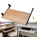 Ergonomic Under-Desk Keyboard Tray with 14-Inch Glide Ra - Adjustable Keyboard Drawer for Home Office Teak Finish 70x27 cm Space-Saving Solution