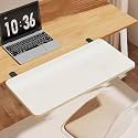 Ergonomic Wooden Keyboard Tray - Adjustable Desk Extension with Clamp Mount, 40x20cm Arm Rest for Elbow Support, Desk Accessories for Comfortable Typing