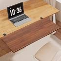 Ergonomic Wooden Keyboard Tray - Desk Extension Attachment, Clamp-On Shelf for Elbow Support, Adjustable Desk Mount Arm Rest, 40x20cm Desk Accessory