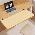 Ergonomic Wooden Keyboard Tray - Desk Extension Attachment, Clamp-On Shelf, Adjustable Arm Rest for Elbow Support, Desk Accessories - 40x20cm, Improve Comfort &amp; Workspace Efficiency