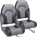 ERGOSEAT 2 Pack High Back Folding Boat Seats Fishing Boat Chair for Bass