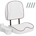 ERGOSEAT Low Back Folding Fishing Boat Seat with Cup Holder & Storage