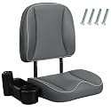 ERGOSEAT Low Back Folding Fishing Boat Seat with Cup Holder &amp; Storage