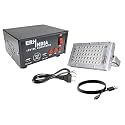 ERH India 200 Watt 12v DC to AC Converter 12v Mini Car Inverter with Built in 2 USB Charging Ports and Free Data Cable (Converter with Data Cable and 50w Flood Light)