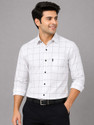 Erica Men Checkered Casual White Shirt