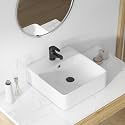 Eridanus 16"x16" Wall Mount Vessel Sink, Above Counter Square Sinks, White