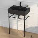 Eridanus 24"x16" Console Bathroom Sink, Pedestal Sinks, Black Sink & Legs