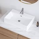 Eridanus 24"x16.5" Bathroom Wall Mount Sink Vessel, Rectangle Ceramic sinks