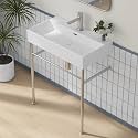 Eridanus 30"x16" Console Bathroom Sink, Pedestal Sinks, Brushed Nickel Legs
