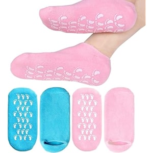 anti crack half-length silicone foot protector moisturizing silicone socks suitable for men amp women foot-care heel cracks and heel pain multicolor pack of 1